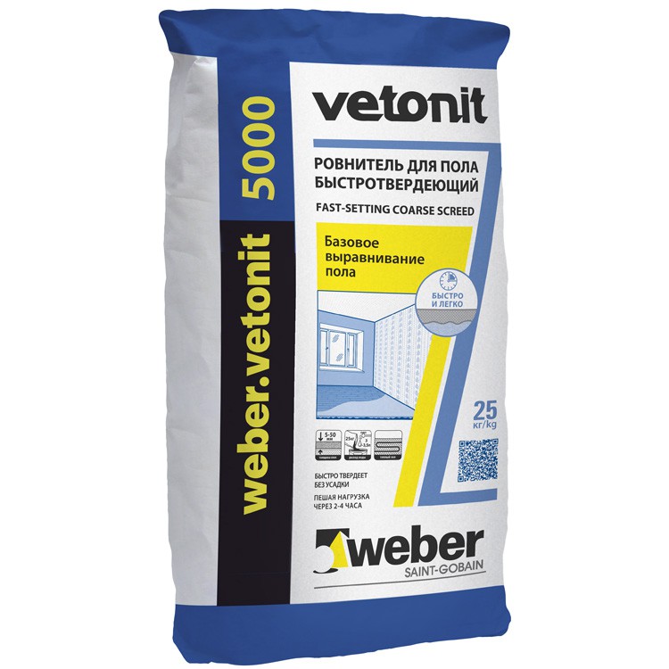 Ровнитель для пола weber.vetonit 5000 25 кг Ровнитель для пола weber.vetonit 5000 25 кг